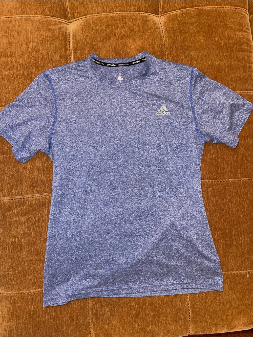 adidas Men's Heather Royal Blue Short Sleeve Performance Tee